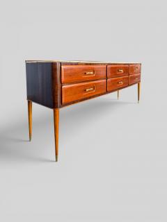 Osvaldo Borsani Italian Mid Century Teak and Marble Sideboard Osvaldo Borsani Style 1950s - 4742856