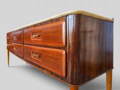 Osvaldo Borsani Italian Mid Century Teak and Marble Sideboard Osvaldo Borsani Style 1950s - 4742862