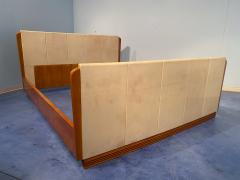 Osvaldo Borsani Italian Midcentury Cherry Parchment Bed by Osvaldo Borsani 1950s - 3039098