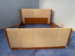 Osvaldo Borsani Italian Midcentury Cherry Parchment Bed by Osvaldo Borsani 1950s - 3039099