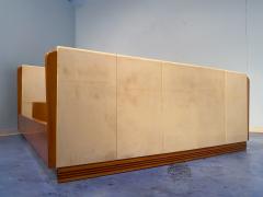 Osvaldo Borsani Italian Midcentury Cherry Parchment Bed by Osvaldo Borsani 1950s - 3039109