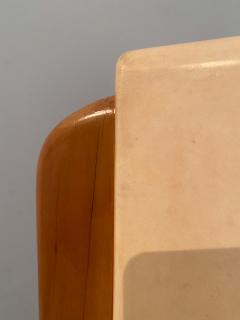 Osvaldo Borsani Italian Midcentury Cherry Parchment Bed by Osvaldo Borsani 1950s - 3039110
