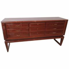 Osvaldo Borsani Italian Modern Mahogany Nine Drawer Chest of Drawers Sideboard Osvaldo Borsani - 4161786