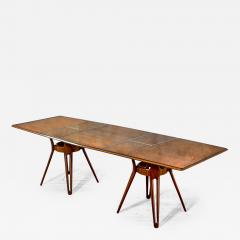 Osvaldo Borsani Large Dining Table Osvaldo Borsani Attr in Wood with Glass Top - 2502602