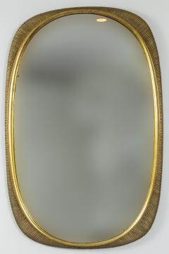 Osvaldo Borsani Large Italian Mid Century Curved Gilded Wood Mirror by Osvaldo Borsani - 2724560
