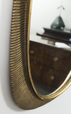 Osvaldo Borsani Large Italian Mid Century Curved Gilded Wood Mirror by Osvaldo Borsani - 2724571