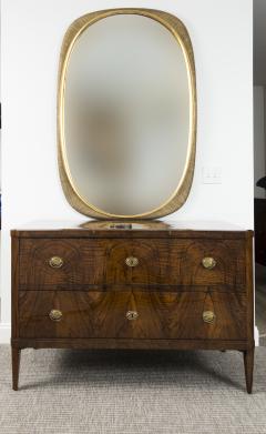 Osvaldo Borsani Large Italian Mid Century Curved Gilded Wood Mirror by Osvaldo Borsani - 2724649