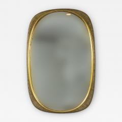 Osvaldo Borsani Large Italian Mid Century Curved Gilded Wood Mirror by Osvaldo Borsani - 2730016