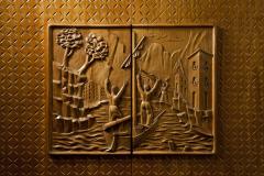 Osvaldo Borsani Mid Century Modern carved front cabinet by Osvaldo Borsani - 1983493