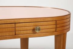 Osvaldo Borsani Osvaldo Borsani Att Wood and Rose Gold Glass Desk or Vanity circa 1955 - 4409818