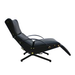 Osvaldo Borsani Osvaldo Borsani Black Leather And Brass P40 Signed Chaise Longue Italy 50s - 862854