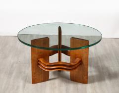 Osvaldo Borsani Osvaldo Borsani Carved Wood and Glass Cocktail Table Italy circa 1940 - 3926895