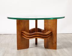 Osvaldo Borsani Osvaldo Borsani Carved Wood and Glass Cocktail Table Italy circa 1940 - 3926899