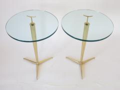 Osvaldo Borsani Osvaldo Borsani Italian Brass and Glass Side Tables c1960 - 1220358