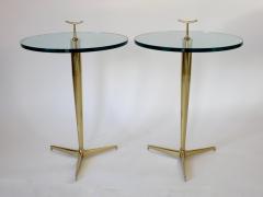 Osvaldo Borsani Osvaldo Borsani Italian Brass and Glass Side Tables c1960 - 1220359