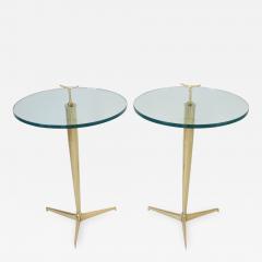 Osvaldo Borsani Osvaldo Borsani Italian Brass and Glass Side Tables c1960 - 1220898