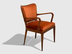 Osvaldo Borsani Osvaldo Borsani Italian Modern Cherrywood Velvet Armchair Italy 1950s - 4270077