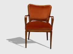 Osvaldo Borsani Osvaldo Borsani Italian Modern Cherrywood Velvet Armchair Italy 1950s - 4270078