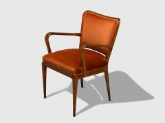 Osvaldo Borsani Osvaldo Borsani Italian Modern Cherrywood Velvet Armchair Italy 1950s - 4270079