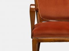 Osvaldo Borsani Osvaldo Borsani Italian Modern Cherrywood Velvet Armchair Italy 1950s - 4270080