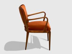 Osvaldo Borsani Osvaldo Borsani Italian Modern Cherrywood Velvet Armchair Italy 1950s - 4270083