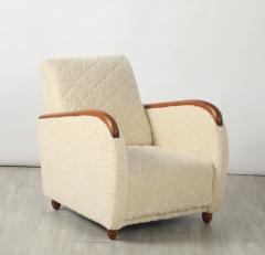 Osvaldo Borsani Osvaldo Borsani Pair of Sheepskin and Oak Lounge Chairs circa 1945 - 4430557