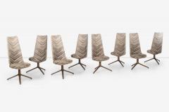 Osvaldo Borsani Osvaldo Borsani Set of Eight Unique High Back Dining Chairs for Tecno 1971 - 2829013