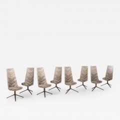 Osvaldo Borsani Osvaldo Borsani Set of Eight Unique High Back Dining Chairs for Tecno 1971 - 2838770