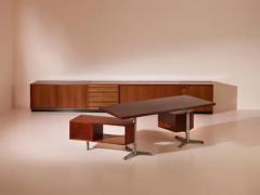 Osvaldo Borsani Osvaldo Borsani T95 teak and chromed steel desk for Tecno SPA Italy 1956 - 3473183