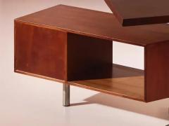 Osvaldo Borsani Osvaldo Borsani T95 teak and chromed steel desk for Tecno SPA Italy 1956 - 3473194