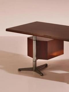 Osvaldo Borsani Osvaldo Borsani T95 teak and chromed steel desk for Tecno SPA Italy 1956 - 3473199