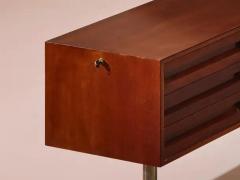 Osvaldo Borsani Osvaldo Borsani T95 teak and chromed steel desk for Tecno SPA Italy 1956 - 3473296