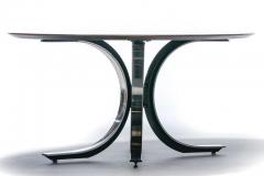 Osvaldo Borsani Osvaldo Borsani Walnut Stainless Steel Oval Dining Table c 1970s - 2118765
