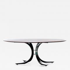 Osvaldo Borsani Osvaldo Borsani Walnut Stainless Steel Oval Dining Table c 1970s - 2119615