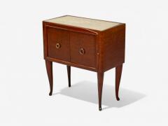 Osvaldo Borsani Osvaldo Borsani attr Exotic Wood Glass Brass Nightstands Italy 1960s - 4256012