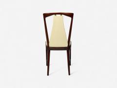 Osvaldo Borsani Osvaldo Borsani attr Mahogany Brass Leather Dining Chairs Italy 1950s - 4281000