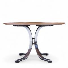 Osvaldo Borsani Osvaldo Borsani for Stow Davis Starburst Walnut and Steel Oval Dining Table - 4352771