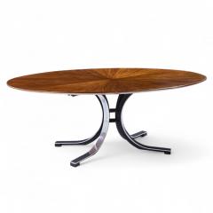 Osvaldo Borsani Osvaldo Borsani for Stow Davis Starburst Walnut and Steel Oval Dining Table - 4352774