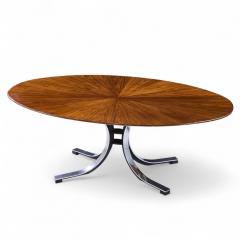 Osvaldo Borsani Osvaldo Borsani for Stow Davis Starburst Walnut and Steel Oval Dining Table - 4352776