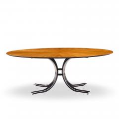 Osvaldo Borsani Osvaldo Borsani for Stow Davis Starburst Walnut and Steel Oval Dining Table - 4515507