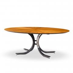 Osvaldo Borsani Osvaldo Borsani for Stow Davis Starburst Walnut and Steel Oval Dining Table - 4515508