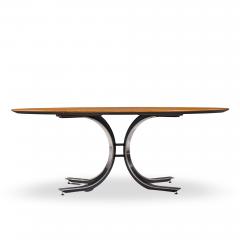 Osvaldo Borsani Osvaldo Borsani for Stow Davis Starburst Walnut and Steel Oval Dining Table - 4515512