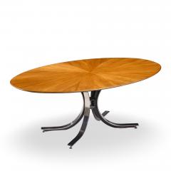 Osvaldo Borsani Osvaldo Borsani for Stow Davis Starburst Walnut and Steel Oval Dining Table - 4515513