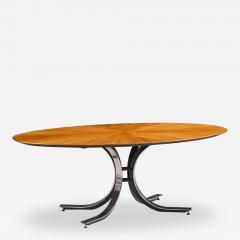 Osvaldo Borsani Osvaldo Borsani for Stow Davis Starburst Walnut and Steel Oval Dining Table - 4515685