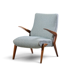 Osvaldo Borsani Osvaldo Borsani for Tecno PK71 Mid Century Italian Walnut Lounge Chairs Pair - 4739426