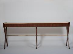 Osvaldo Borsani Osvaldo Borsani mahogany and marble console with drawers Italy c1950 - 3964072