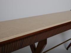 Osvaldo Borsani Osvaldo Borsani mahogany and marble console with drawers Italy c1950 - 3964077