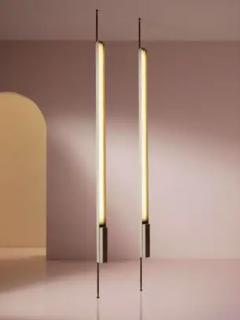 Osvaldo Borsani Osvaldo Borsani pair of LT8 ceiling to floor neon lamps by Tecno Italy 1950s - 3925557