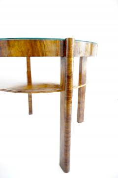 Osvaldo Borsani Osvaldo Borsani round walnut root deco coffee table bi shelves glass top 1931 - 4130367