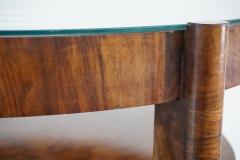 Osvaldo Borsani Osvaldo Borsani round walnut root deco coffee table bi shelves glass top 1931 - 4130370